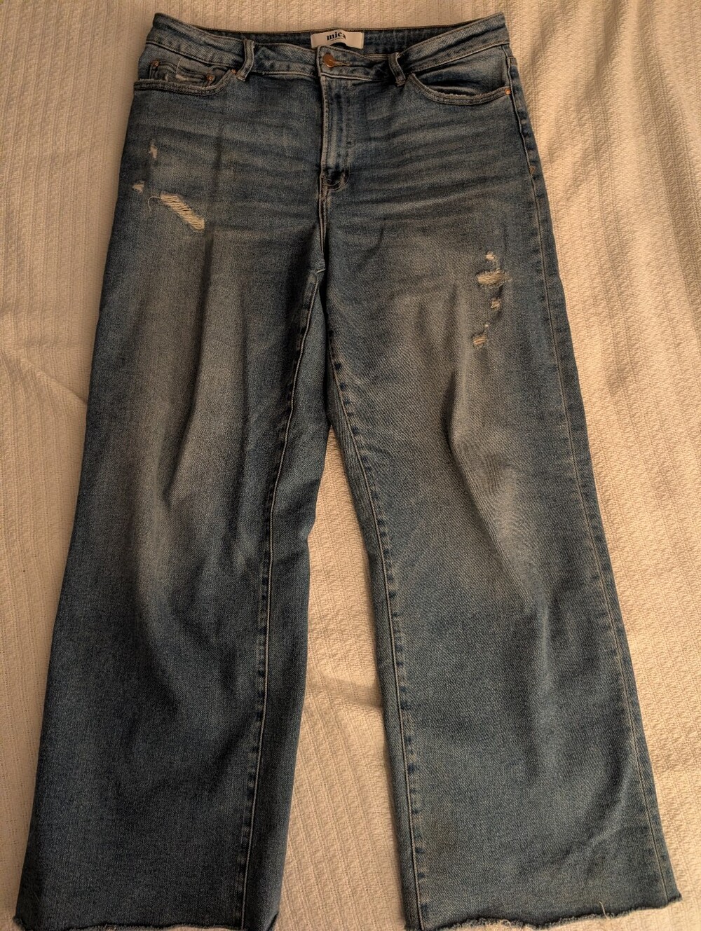 Distressed Wide Leg Mica Jeans